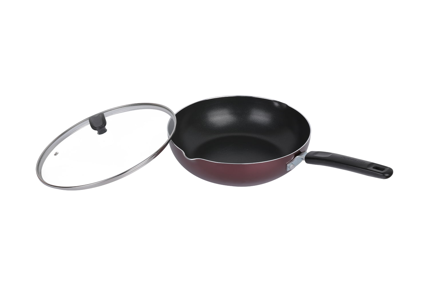 CLB2821D Wok-কাচের ঢাকনা সহ 28 wok, Flaming Wok, non-stick wok